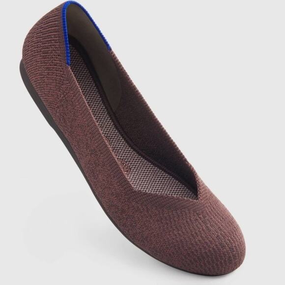 Rothys round truffle python size 8 brown flat shoes - Picture 2 of 16